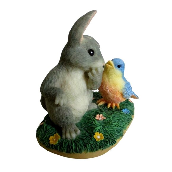 Fitz Floyd Charming Tails Binkey Bunny Bluebird Figurine A Little Bird Told Me - Picture 4 of 8